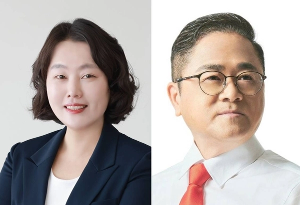 (왼쪽부터)용인 마선거구 신나연(민), 김길수(국) 당선자.