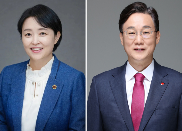 (왼쪽부터)더불어민주당 천영미 안산시장 후보와 국민의힘 이민근 후보. /각 후보 캠프 제공