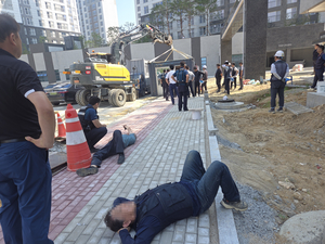 이천 신안실크밸리 2차 공공형임대 공사현장 ‘물리적 충돌’