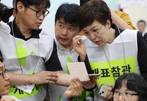 [화보] 성남시 제7선거구 경기도의원선거 투표지 검증
