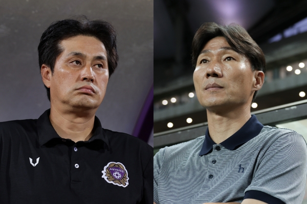 FC안양 유병훈 감독(왼쪽)과 부천FC 이영민 감독. /한국프로축구연맹 제공