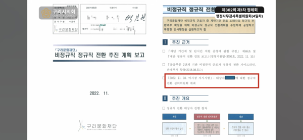 ‘비위’ 팀장 정규직 채용… 구리문화재단 비상식적 인사 도마위