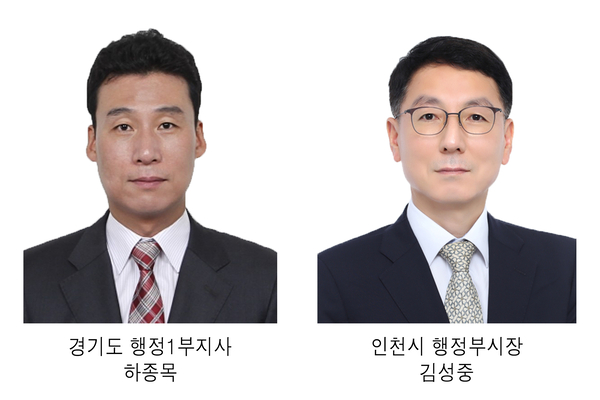 (왼쪽부터) 하종목 경기도 행정1부지사, 김성중 인천시 행정부시장.