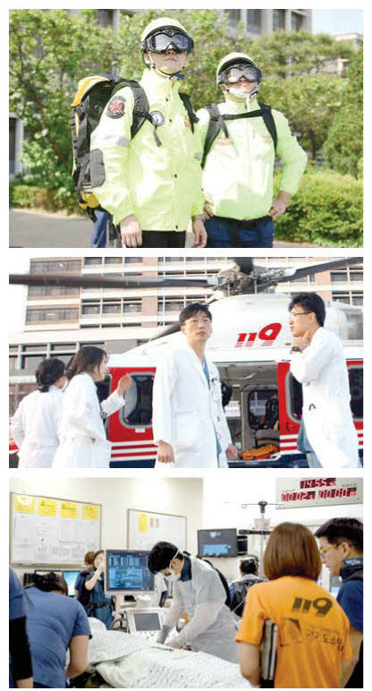 외상센터 의료진 티베이 진료