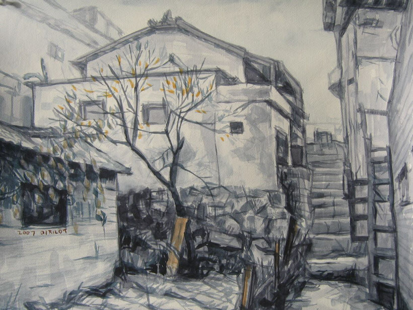열우물연작-집으로가는길 54Ⅹ39 watercolor on paper (2007)