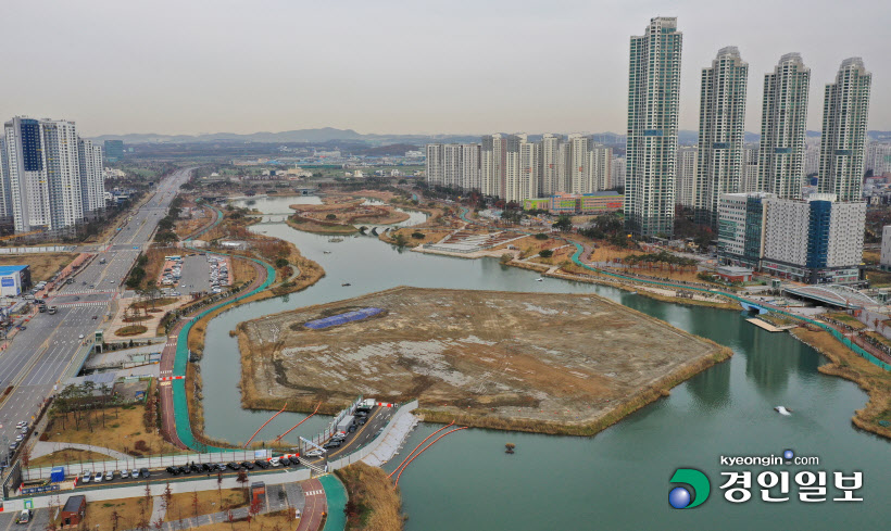 140m 상공서 바라본 육각형 부지