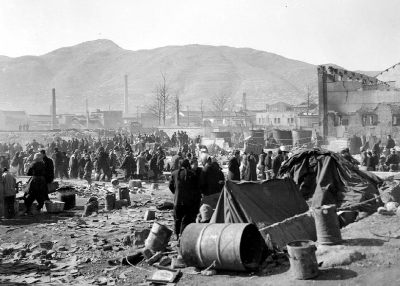 1953년 부산 국제시장 대화재 현장<YONHAP NO-2764>