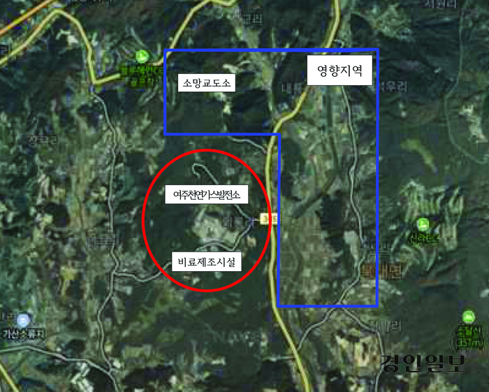 여주시 북내면 외룡리, 악취실태조사 최종 대상지 위치도
