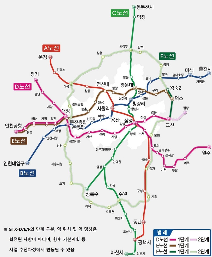 GTX노선도