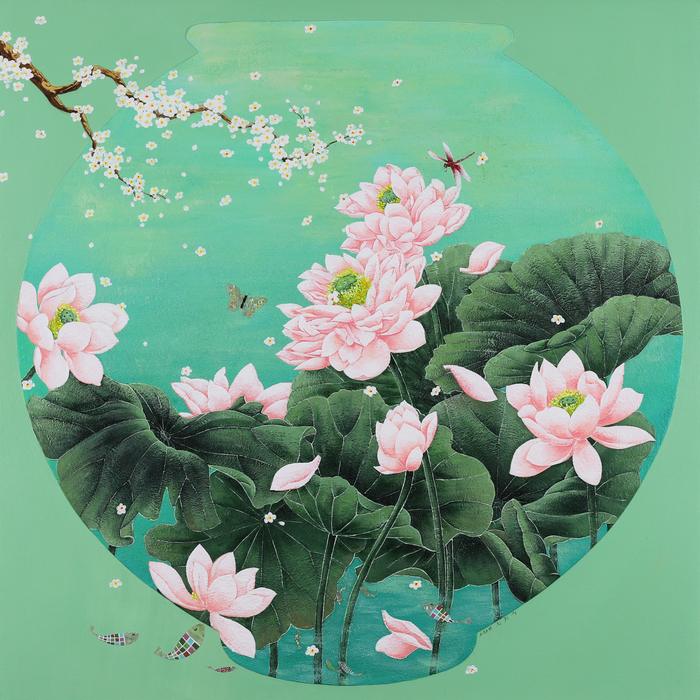 최원숙 作 염원, 2024, 혼합재료, 91x91㎝ /갤러리 벨라 제공