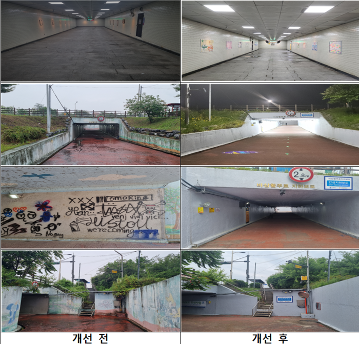 수원남부경찰서가 관계부처와 함께 관내 노후 지하보도 8개소를 재정비했다.2024.7.2./수원남부경찰서 제공