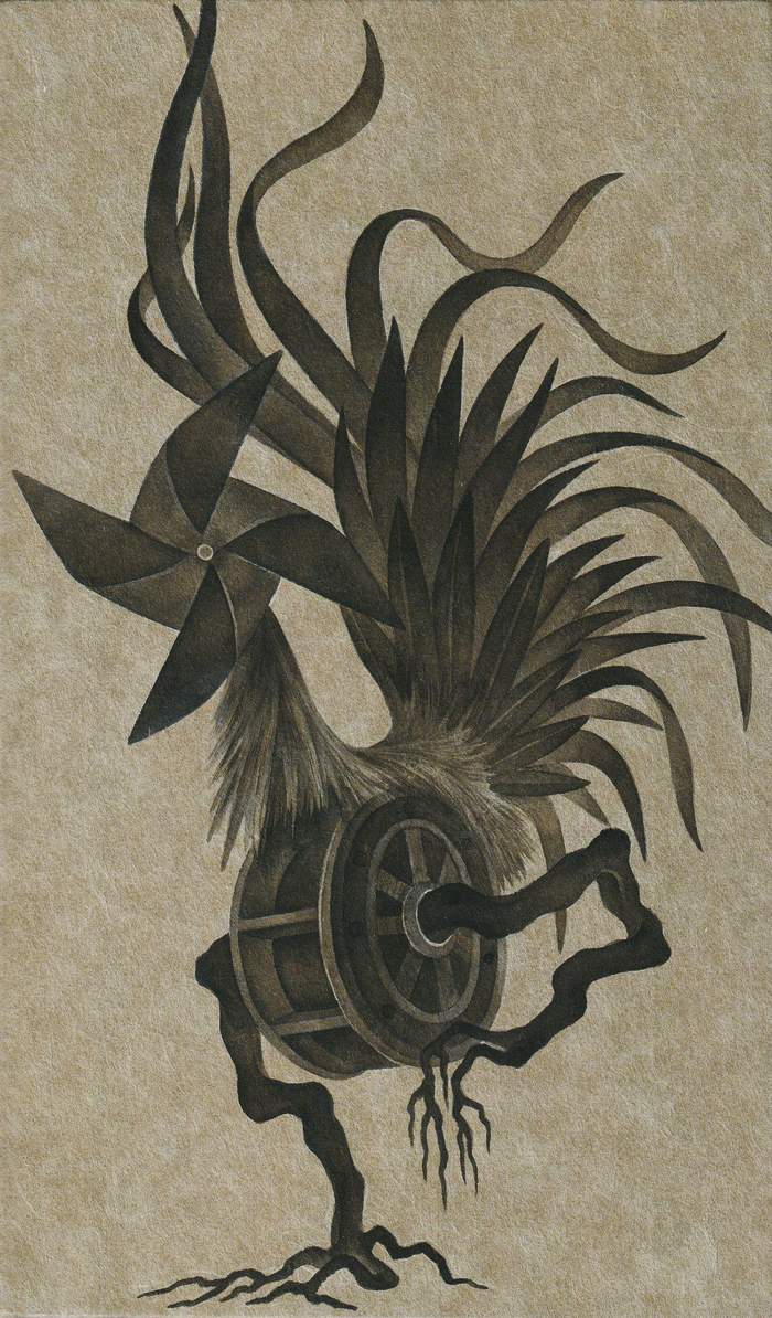 김희정 作 마법사, 2023, 한지에 먹, 27.3cm×16cm /도든아트하우스 제공