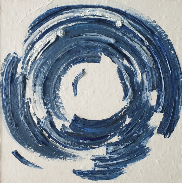 윤시현 作 별·생겨나다, 2024, 캔버스에 혼합매체, 33x33㎝ /작가 제공