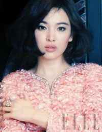 송혜교 엘르 커버 촬영, 단발머리 변신… "인형이야 사람이야"
