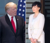 <b>트럼프</b> 대통령, 정상외교 결례 계속… "日 아키에 여사 <b>영어</b> 못한다" 험...