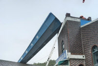 교회 첨탑 전도 등 태풍 '카눈' 피해…특보 해제 재난대응 '초기대응' 하향