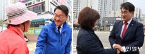 [포토] "잘 하겠습니다"… 지역 주민에 당선 인사